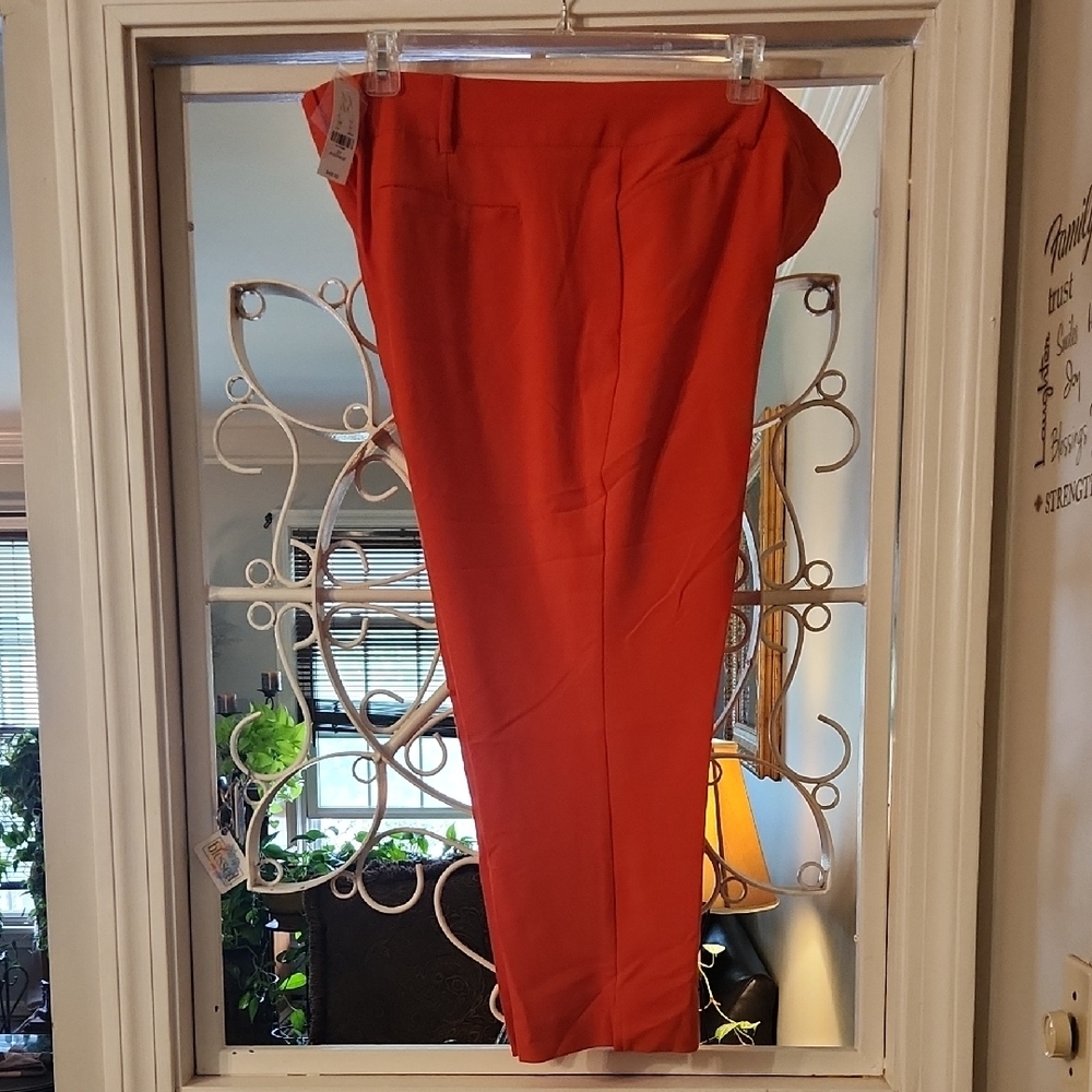 New York & Company Orange Ankle Cropped Pants - Picture 2 of 3
